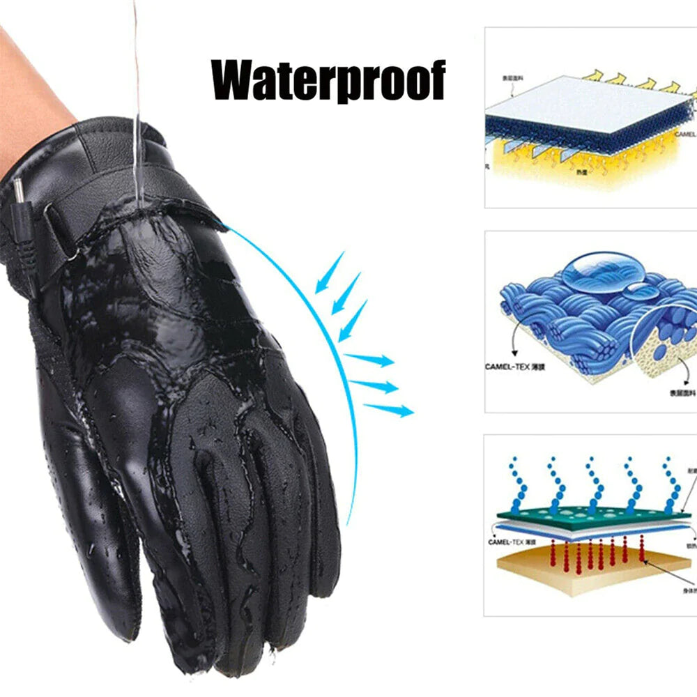 Electric Gloves with USB Heating Thermal Ski Snow Hand Warm Windproof Winter Warming