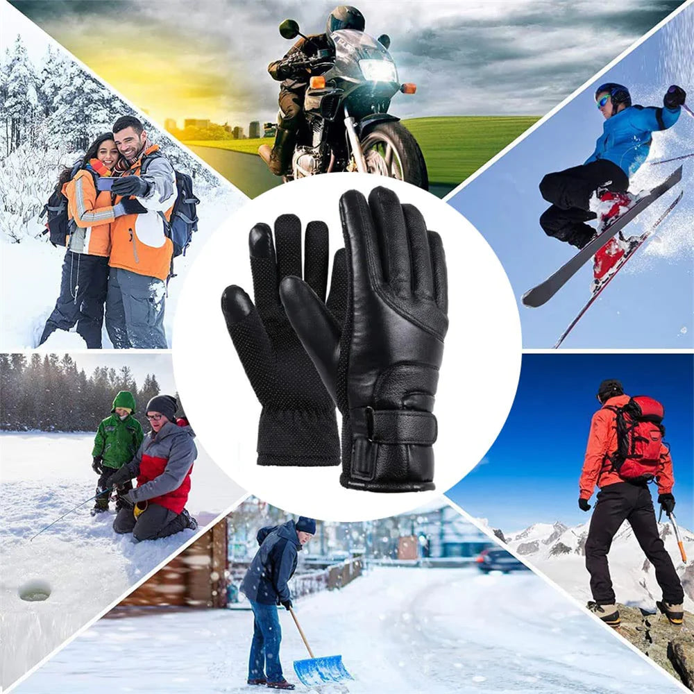 Electric Gloves with USB Heating Thermal Ski Snow Hand Warm Windproof Winter Warming