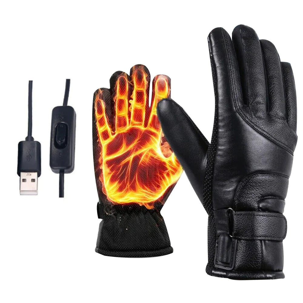 Electric Gloves with USB Heating Thermal Ski Snow Hand Warm Windproof Winter Warming