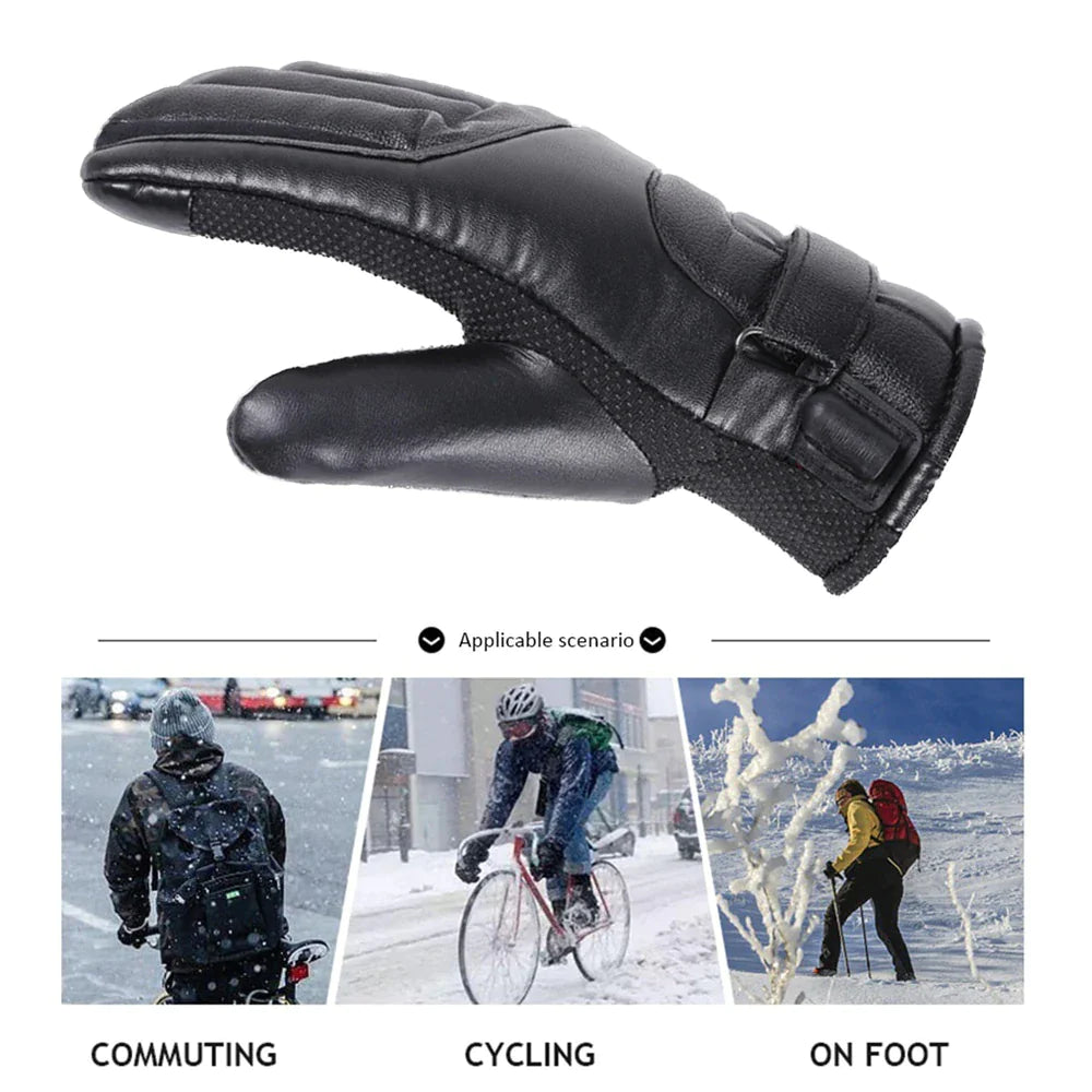 Electric Gloves with USB Heating Thermal Ski Snow Hand Warm Windproof Winter Warming