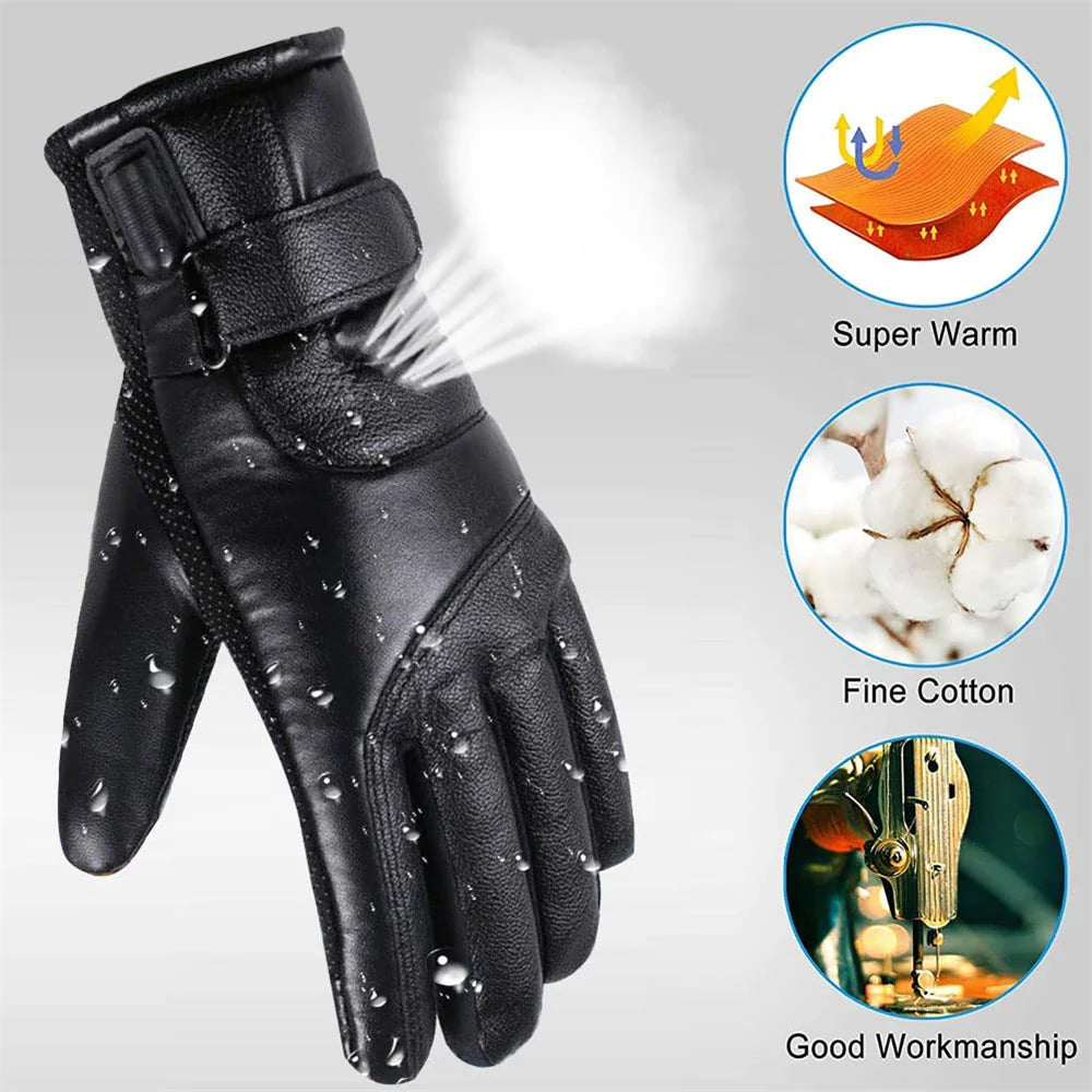 Electric Gloves with USB Heating Thermal Ski Snow Hand Warm Windproof Winter Warming