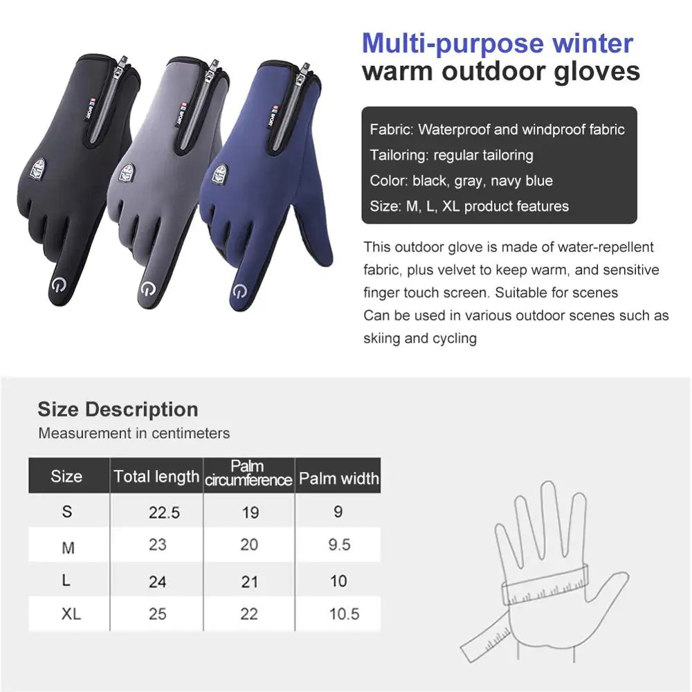 Warm Winter Ski Gloves Adjustable, comfortable gloves for men that fit well every time you go outside.