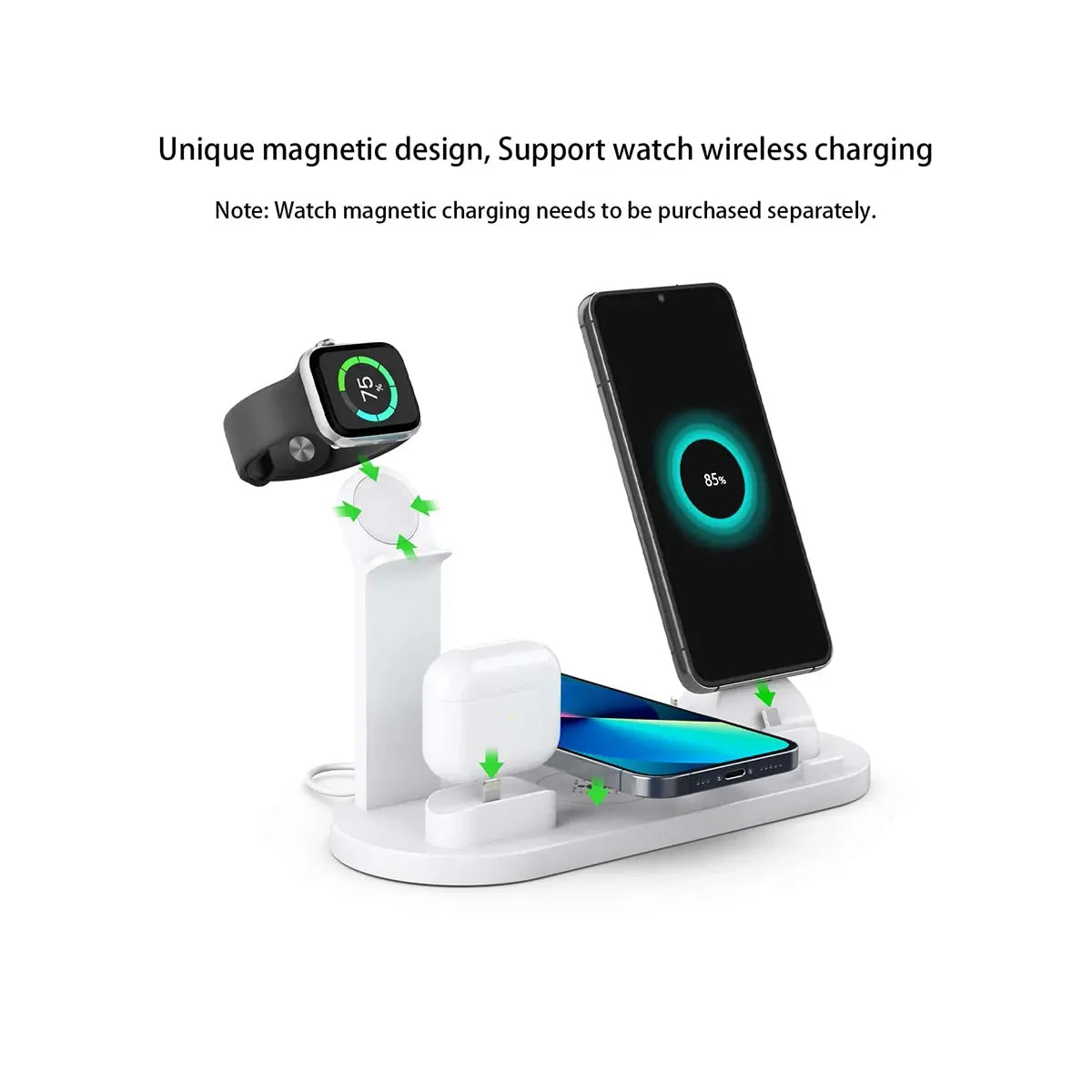 Desk phone chargers, Apple Watch AirPods, and Rapid Charging Dock Station