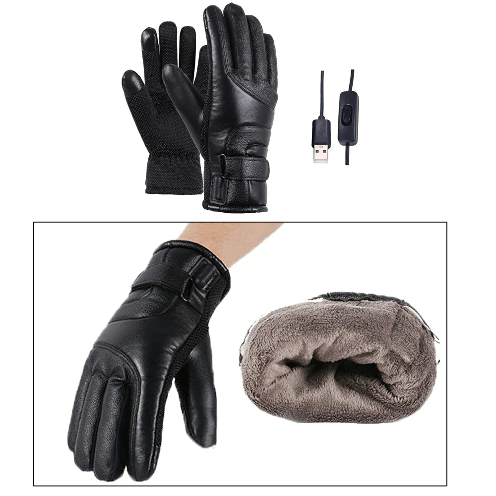 Electric Gloves with USB Heating Thermal Ski Snow Hand Warm Windproof Winter Warming