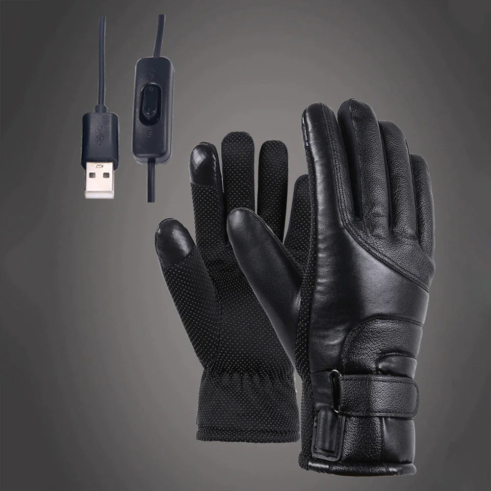 Electric Gloves with USB Heating Thermal Ski Snow Hand Warm Windproof Winter Warming