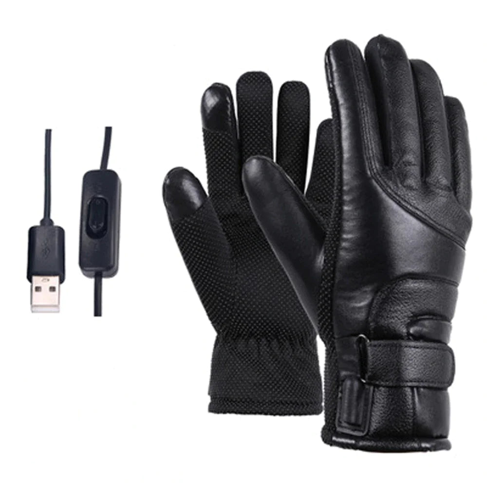 Electric Gloves with USB Heating Thermal Ski Snow Hand Warm Windproof Winter Warming